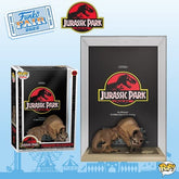 Jurassic Park Tyrannosaurus Rex 6-Inch POP! Figure and Velociraptor POP! Movie Poster with Case